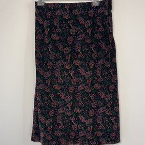 Talbots Dark Floral Midi Skirt Heavy WarmFeminine Flowly Size 6 Fall